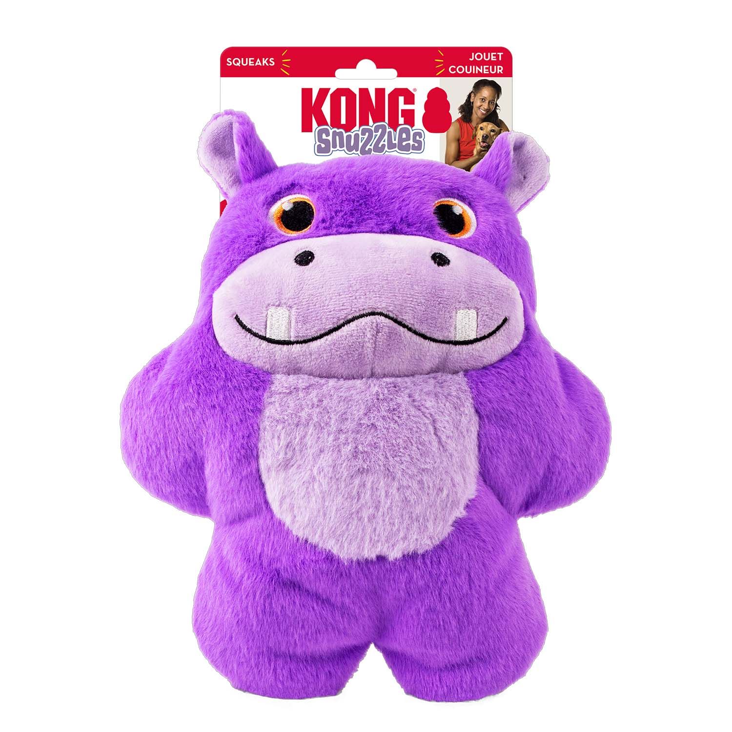 KONG - Jumbo Snuzzles Hippo Plush, Colour: Purple