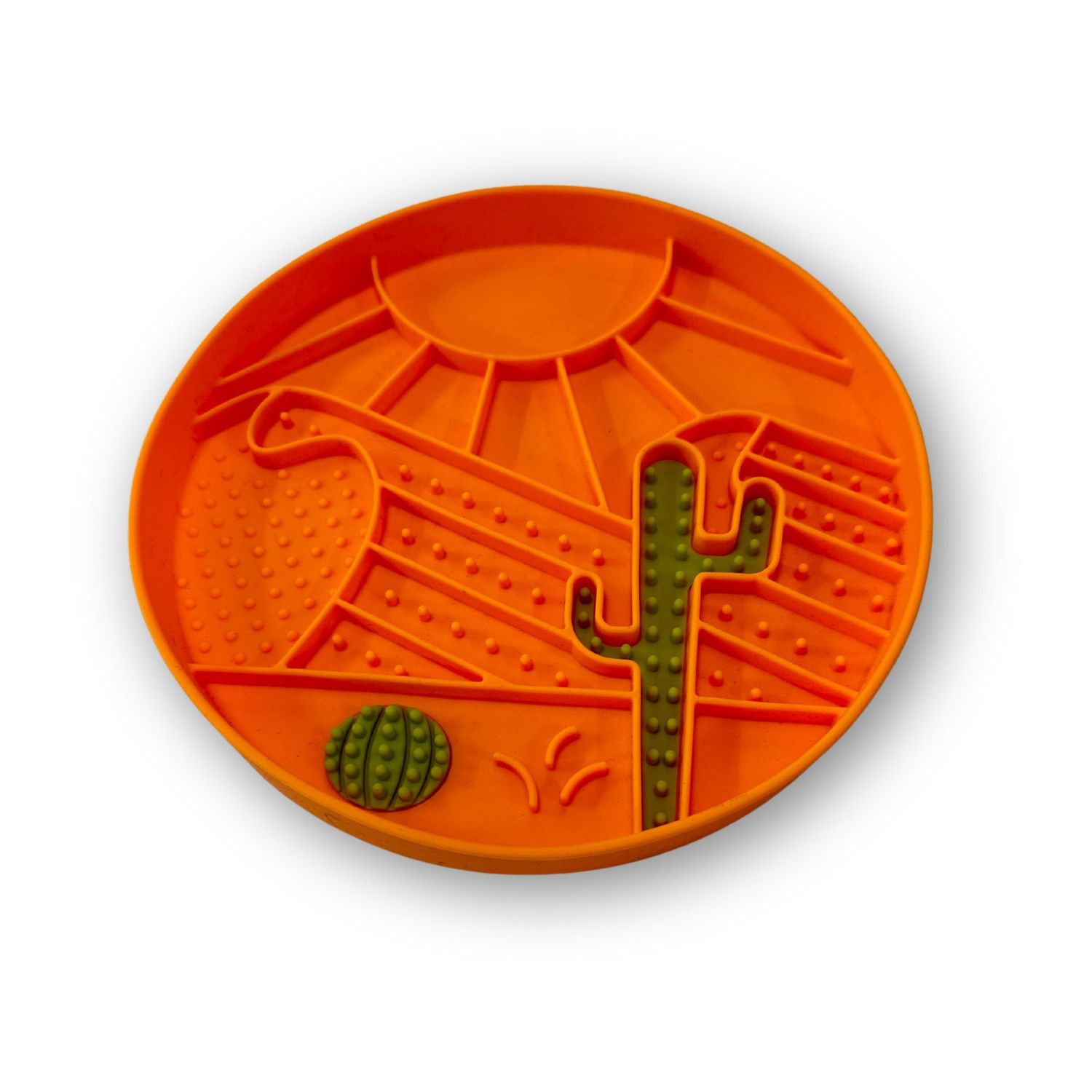 MESSY MUTS - Desert Scene Silicone Dog Lick Bowl, Colour: Orange