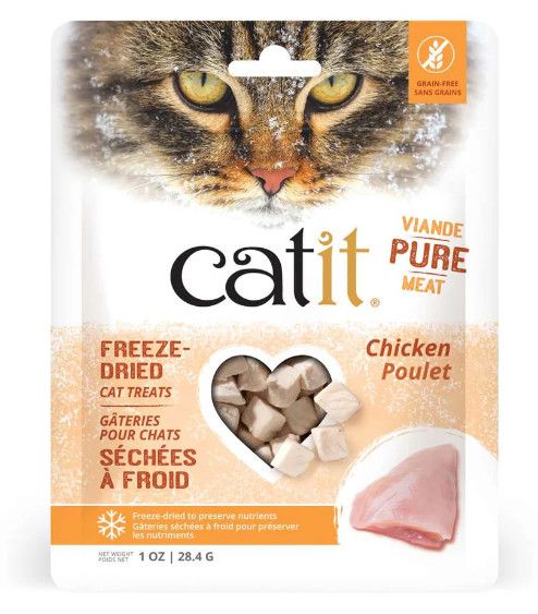CATIT - Freeze-Dried Chicken Meat Cat Treats, Size: 1oz