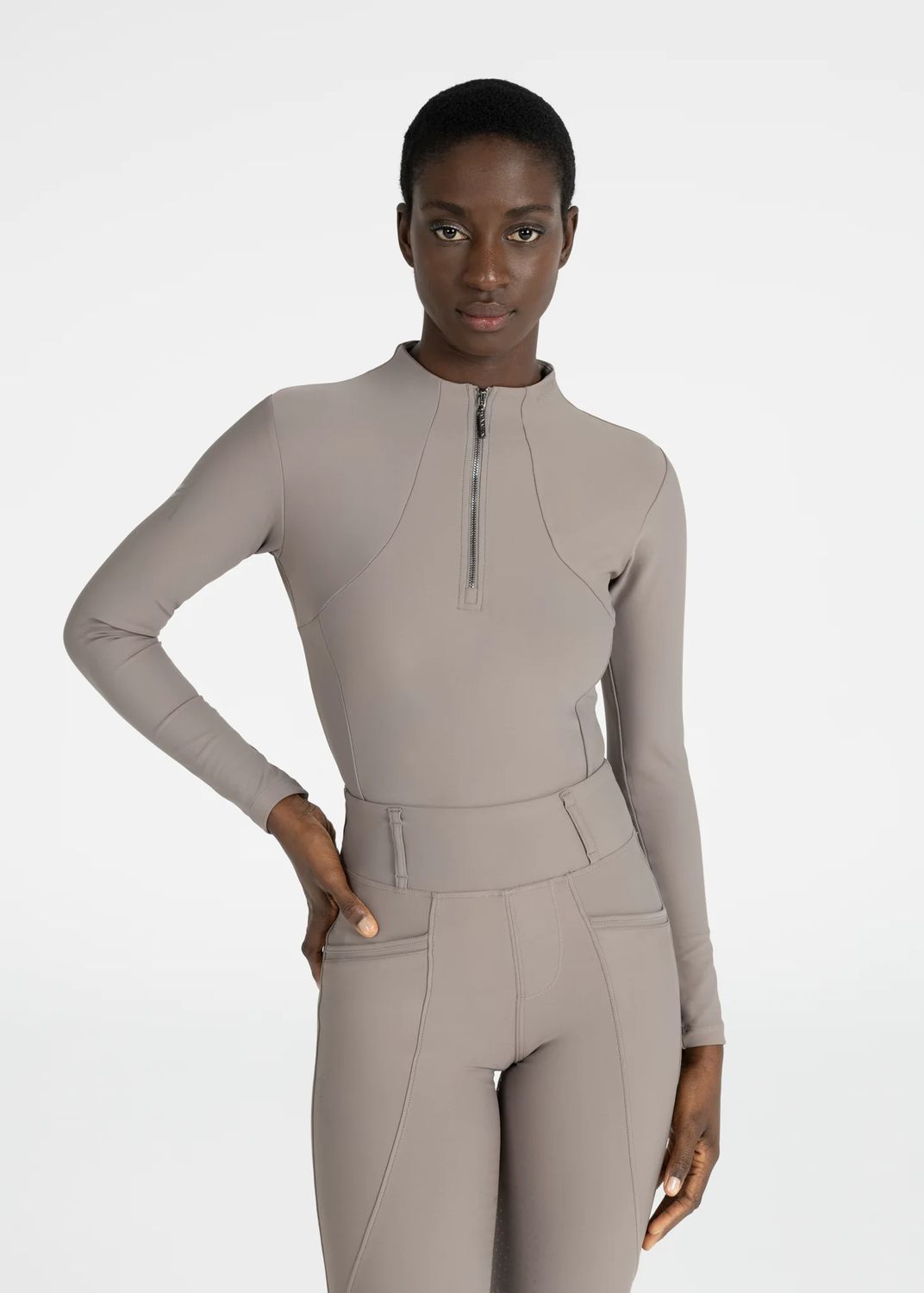 MAXIMILIAN EQUESTRIAN - Long Sleeve Base Layer Taupe, Size: Petit