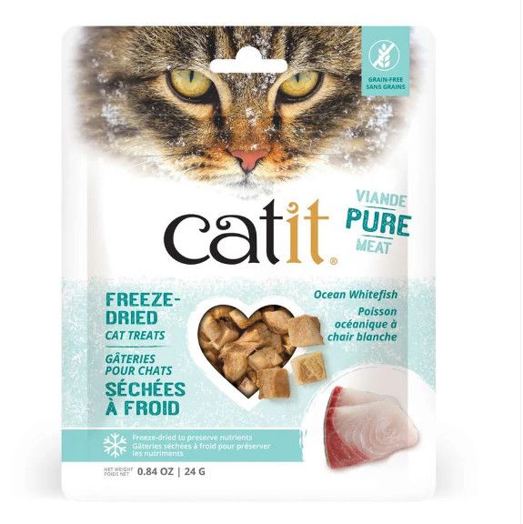 CATIT - Freeze-Dried Pure Ocean Whitefish Meat Cat Treats, Size: 1oz