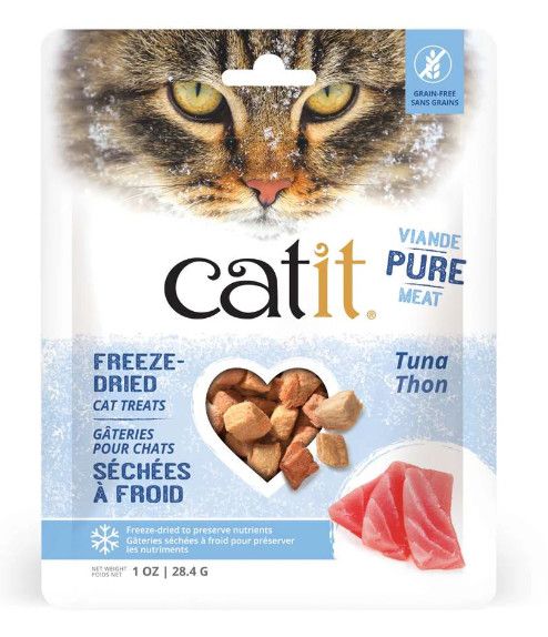 CATIT - Freeze-Dried Pure Tuna Meat Cat Treats, Size: 1oz