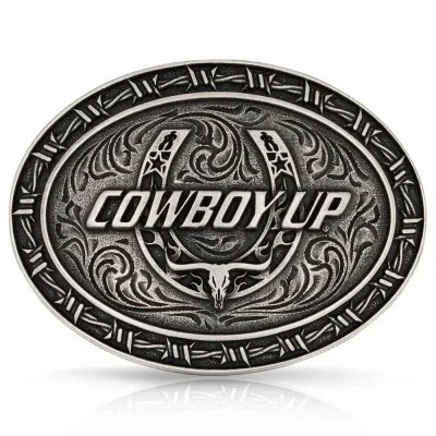 MONTANA SILVERSMITHS - Cowboy Up Barbed Wire Buckle