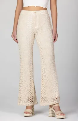 MISS ME - Carrie Natural Crochet Trouser Pants