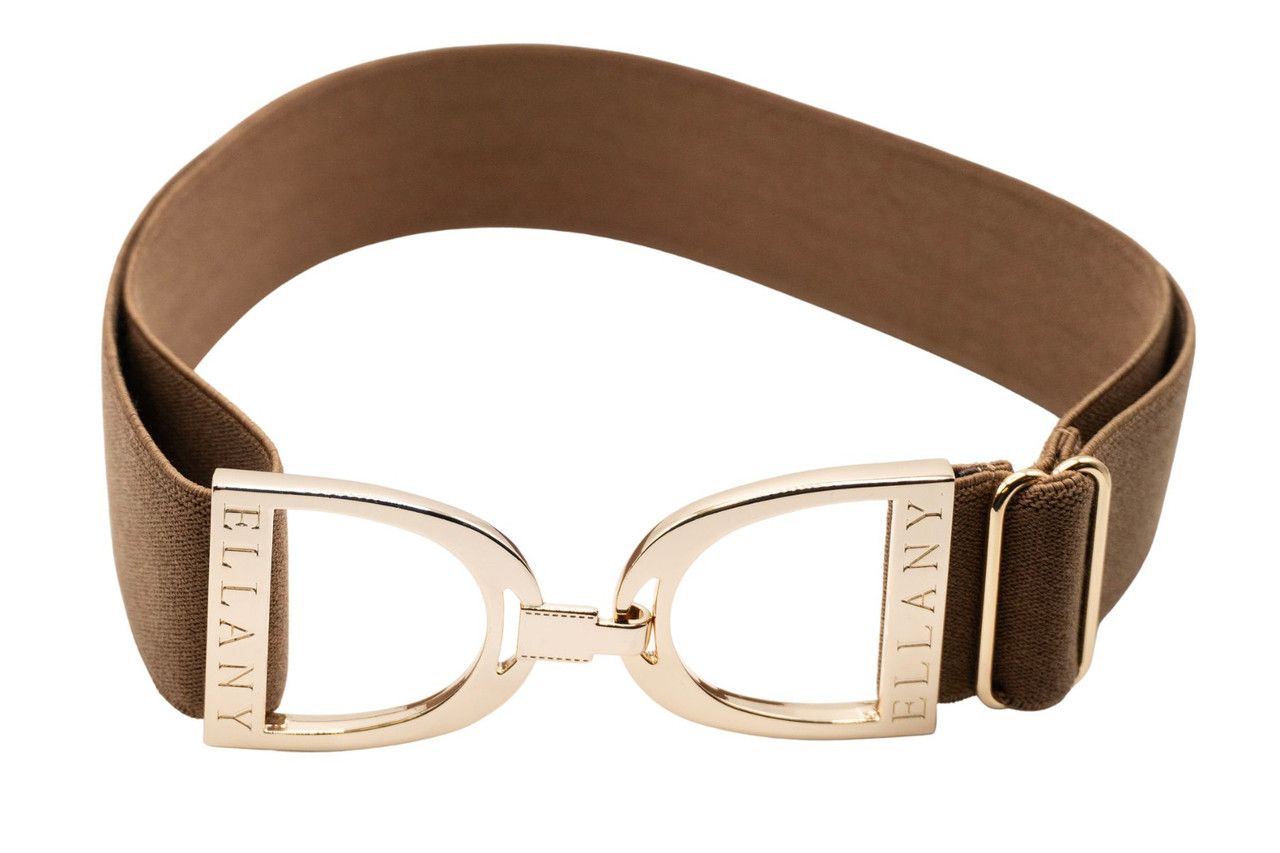 ELLANY - Elastic Belt 1.5&quot; Toffee &amp; Gold