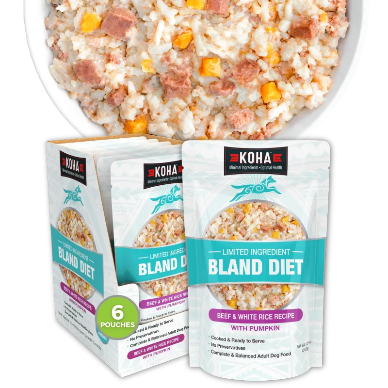 KOHA - Wet Bland Diet Beef &amp; White Rice Recipe for Dogs