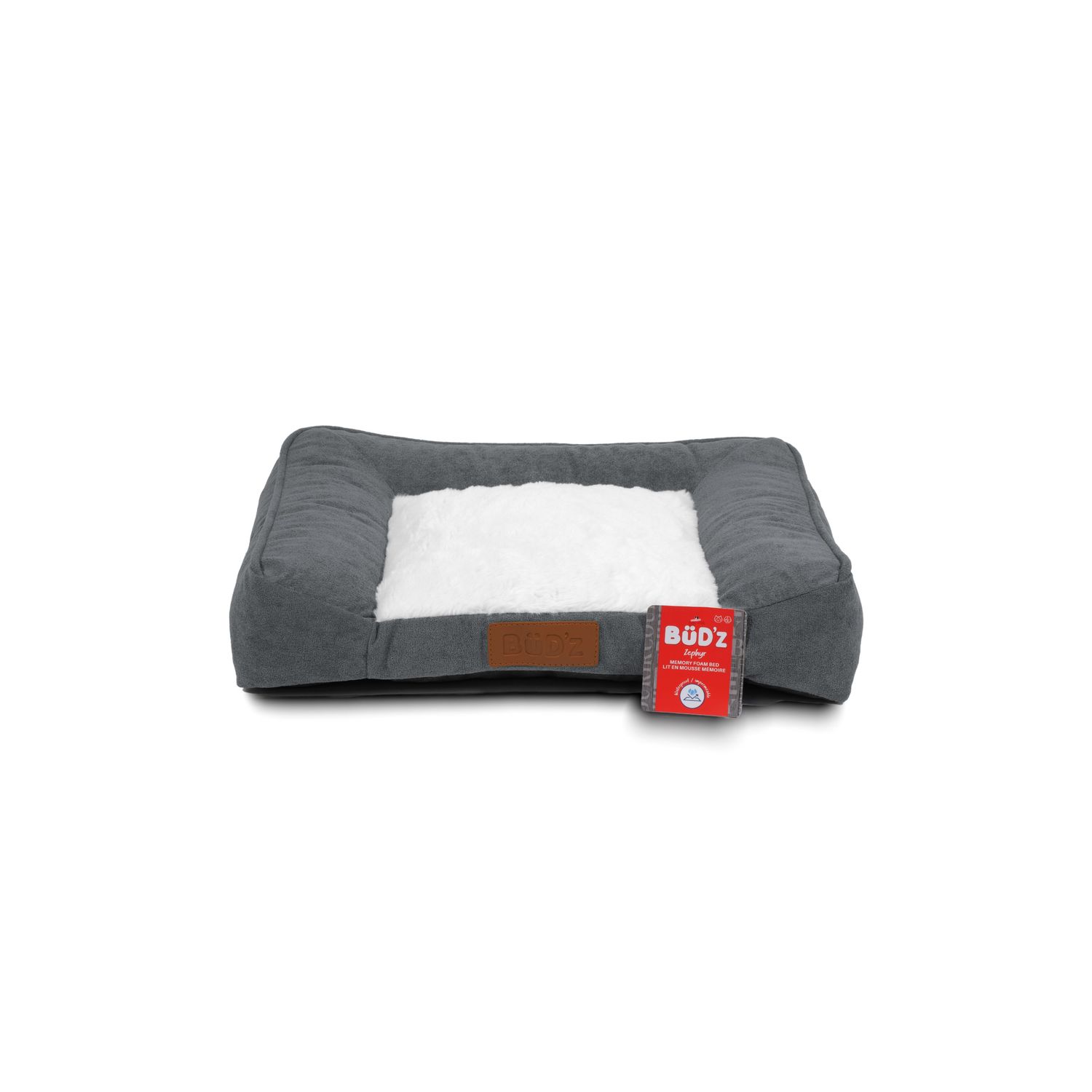 BUD&#39;Z - Grey Zephyr Memory Foam Dog Bed, Size: Small (52x40x12cm)