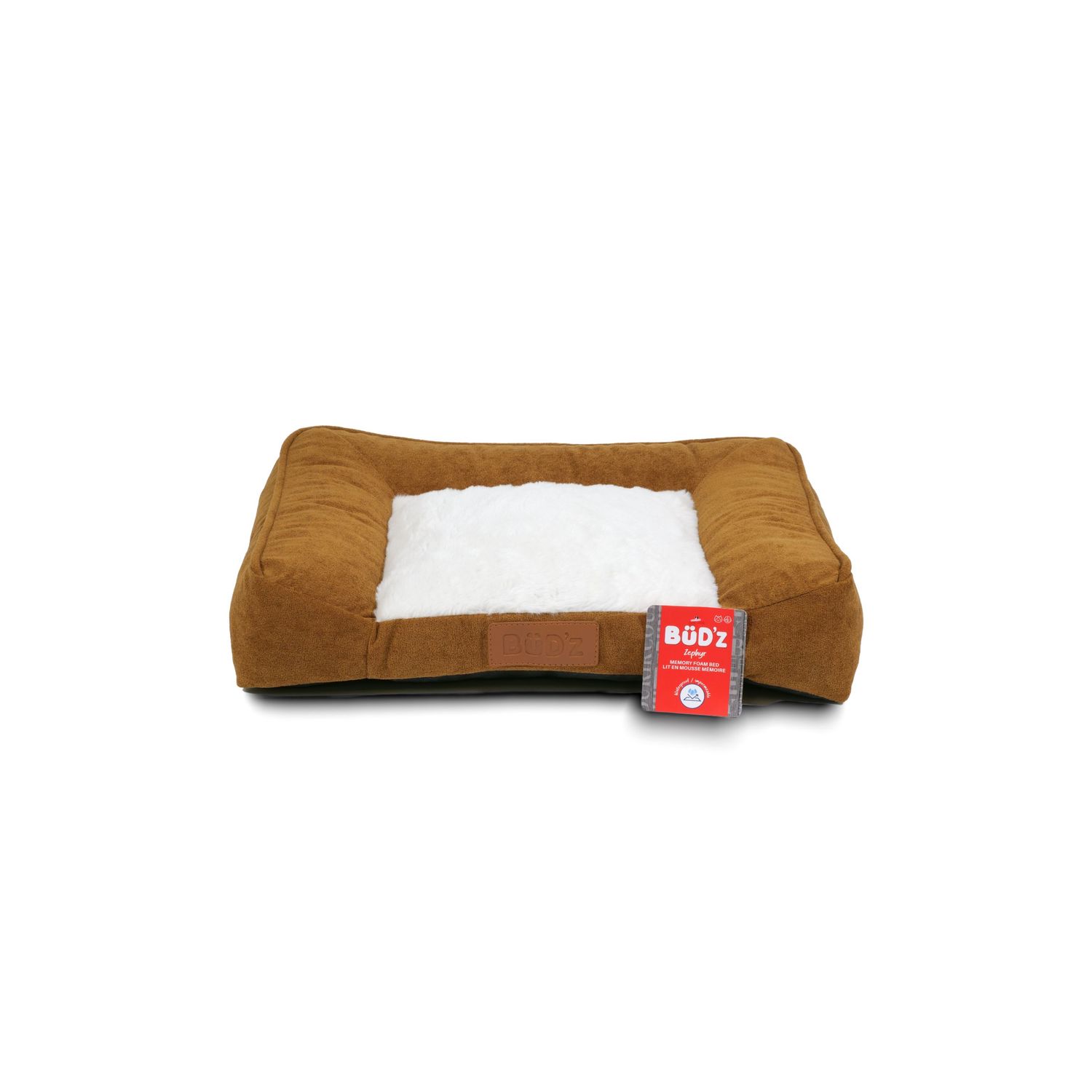 BUD&#39;Z - Light Brown Zephyr Memory Foam Dog Bed, Size: Small (52x40x12cm)