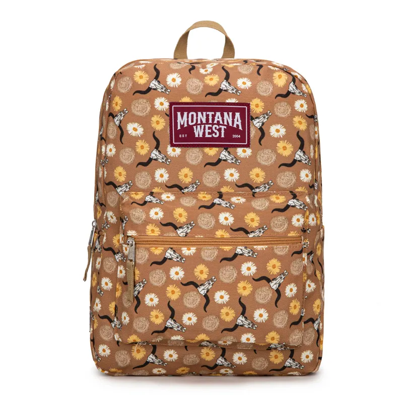 MONTANA WEST - Sunflower Longhorn Print Backpack