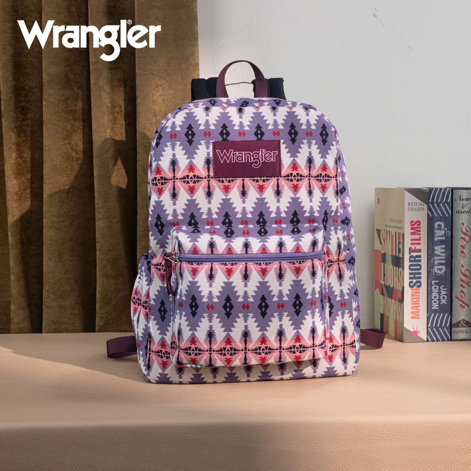 WRANGLER - Aztec Print Lavender Backpack, Size: 11.5&quot; x 4&quot; x  16&quot;