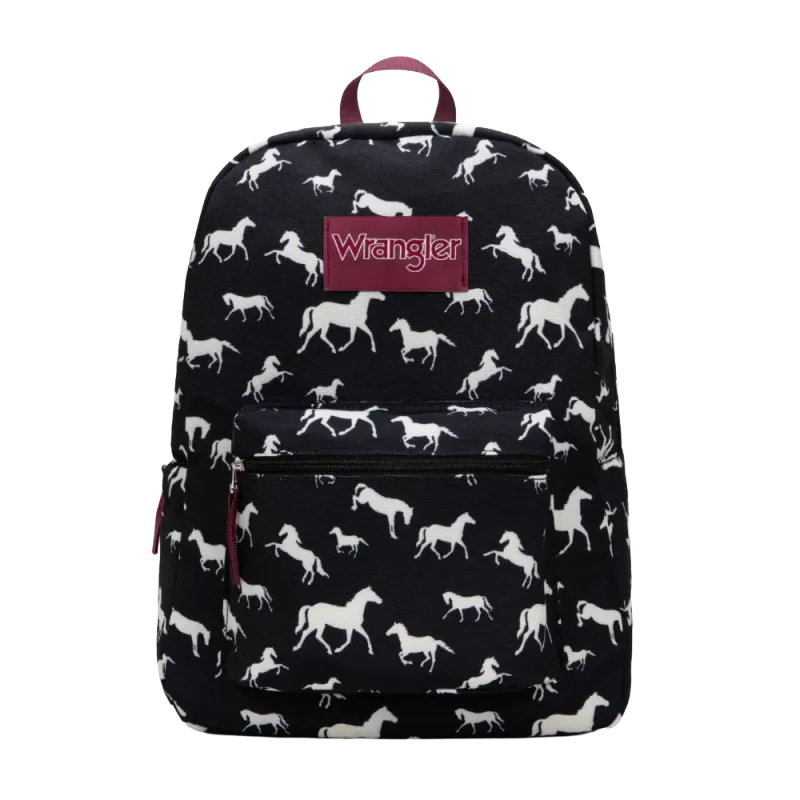 WRANGLER - Black Horse Print Backpack