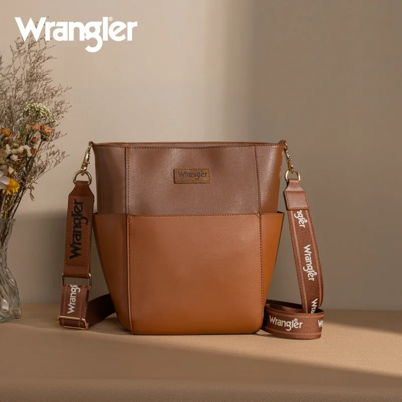 WRANGLER - Brown Leather Shoulder Bag / Crossbody