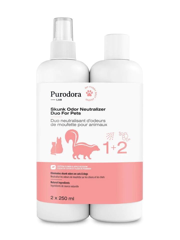 PURODORA LAB - Skunk Odor Neutralizer Duo For Pets, Format: 2x 250ml