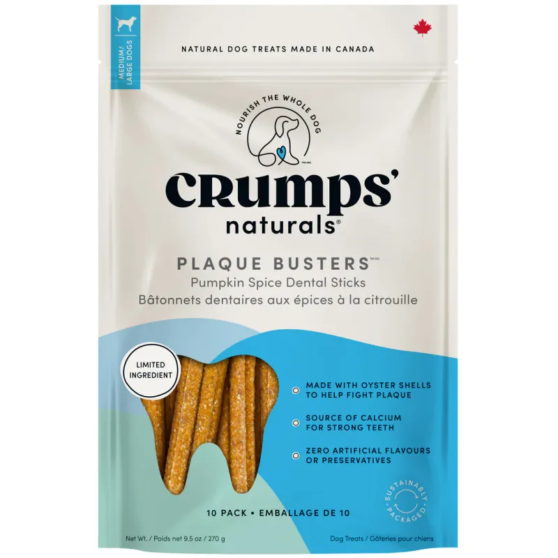 CRUMPS&#39; NATURALS - Plaque Busters Pumpkin Spice Dental Sticks
