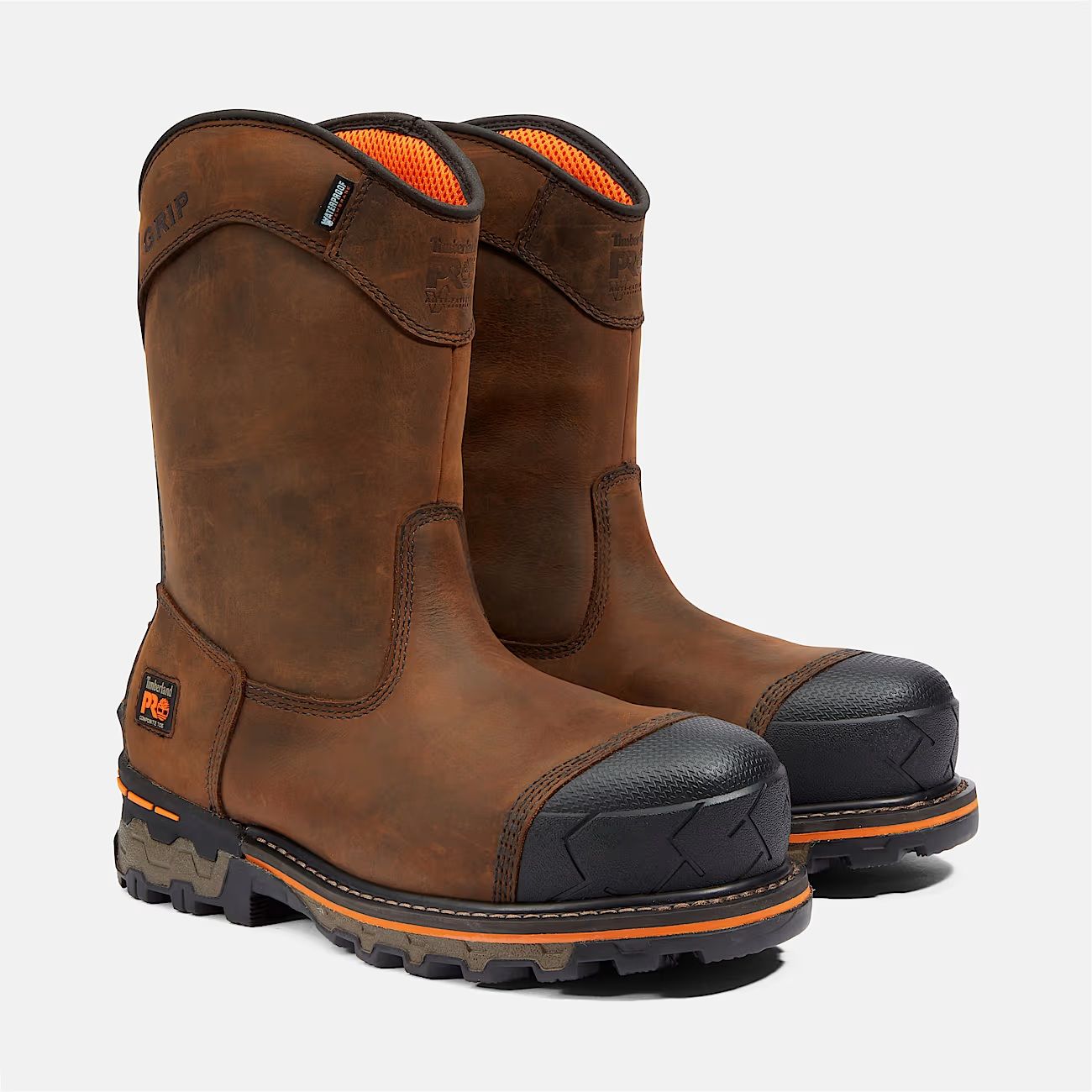 TIMBERLAND - Boondock Waterproof Pull-On Comp-Toe Work Boot, Size: 10.5