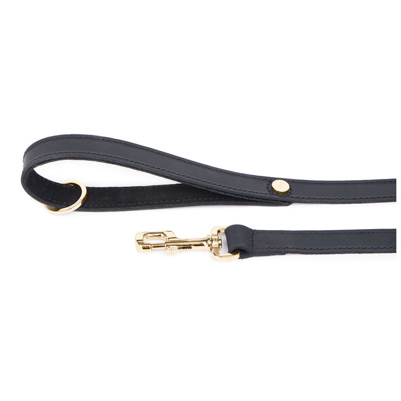 MYFAMILY - Black Ginevra Leash in Leather with Gold Finishes