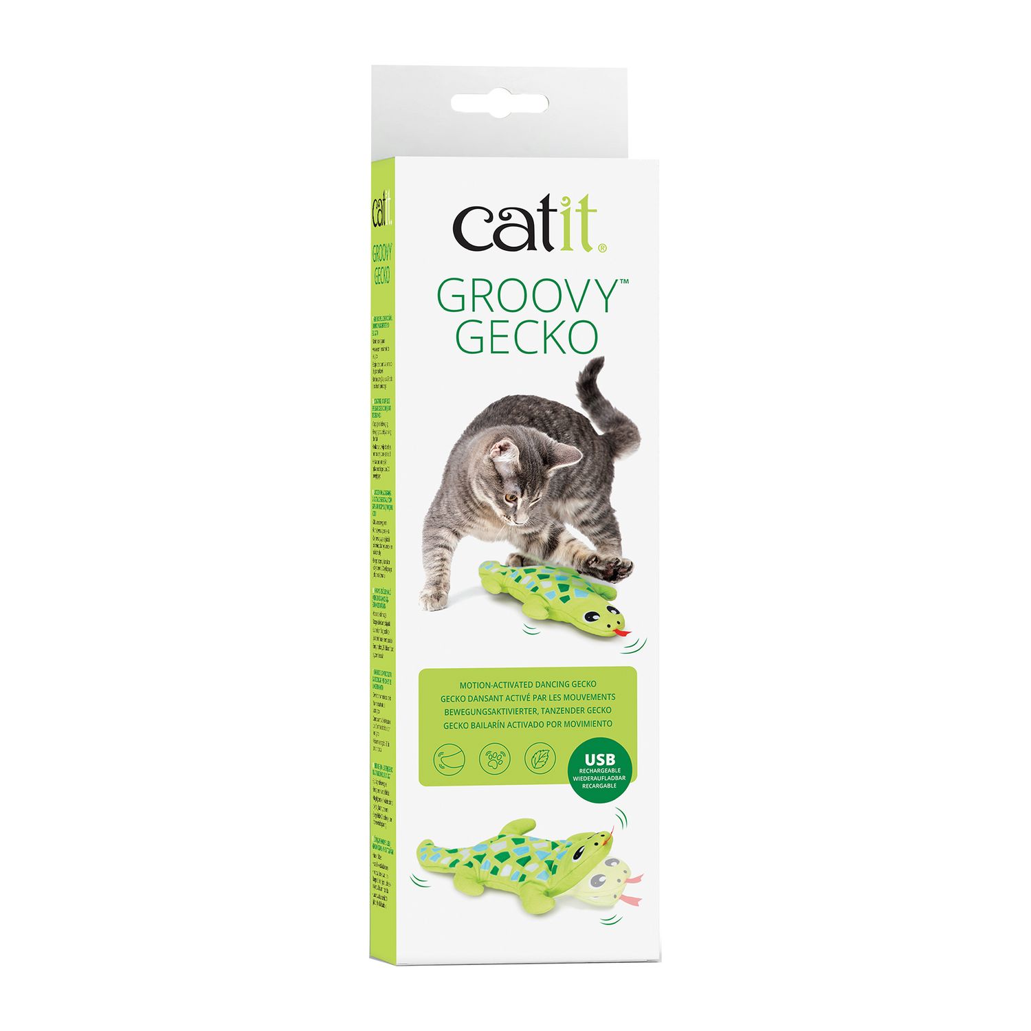 CATIT - Groovy Animals Motion Activated Cat Toys, Type: Gecko