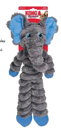 KONG - Shakers Crumples plush toy for dogs, Type: Éléphant, Size: XLarge