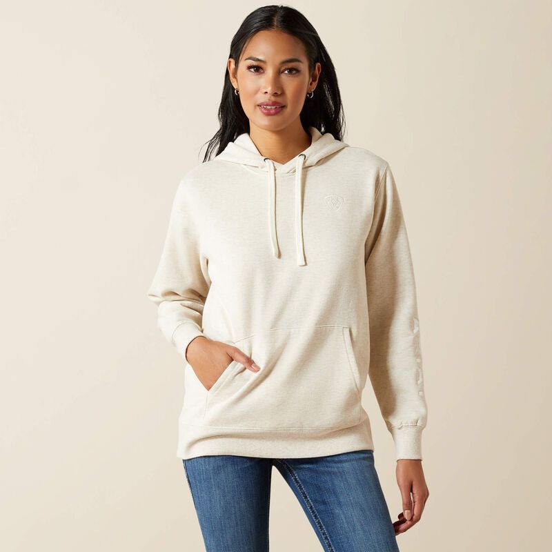 ARIAT - Logo 2.0 Oatmeal Heather Hoodie