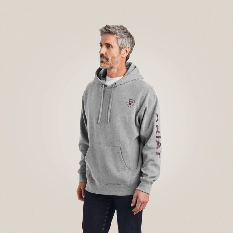 ARIAT - Heather Grey Logo Hoodie