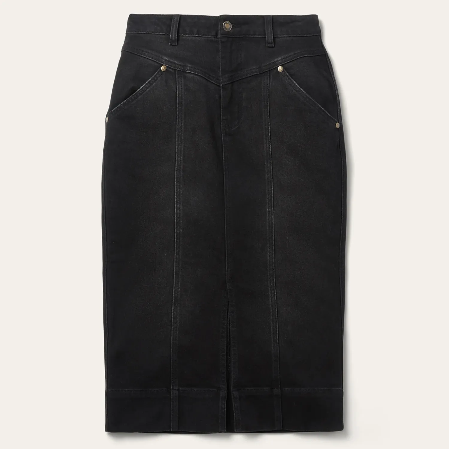 STETSON - Black Denim Maxi Skirt