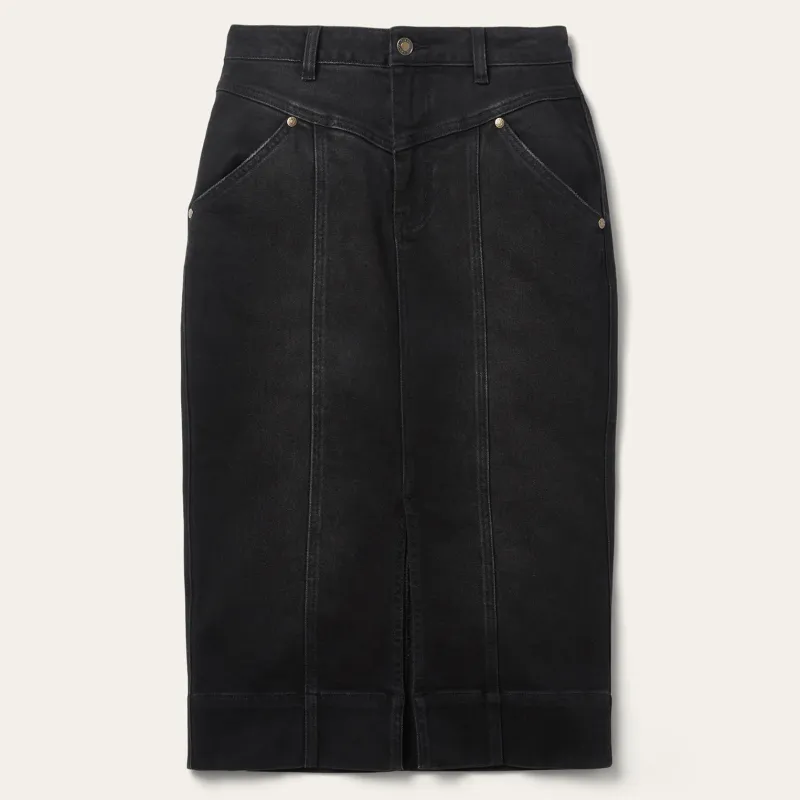 STETSON - Black Denim Maxi Skirt