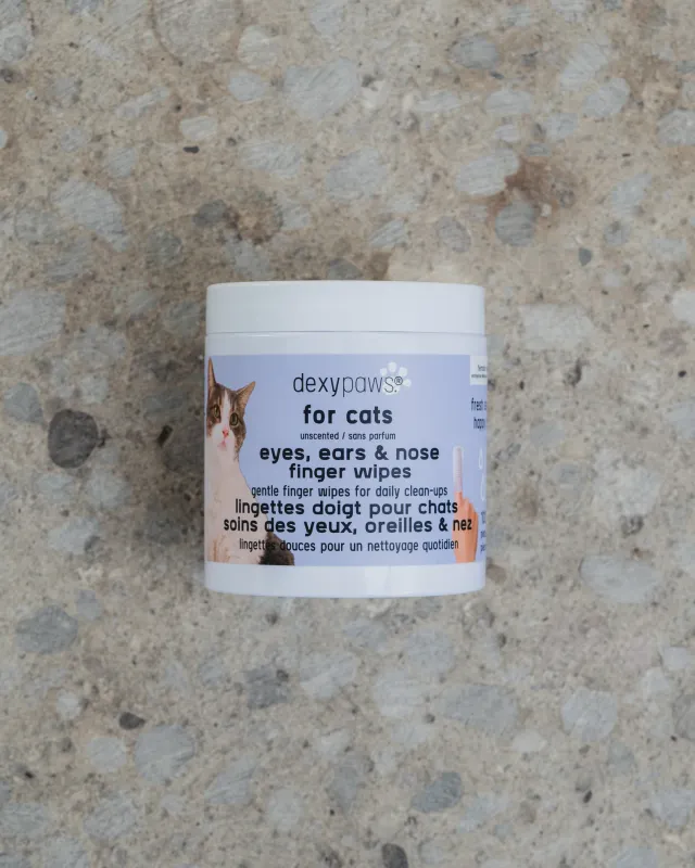 DEXYPAWS - Eyes, Ears &amp; Nose Cleaning Finger Wipes for Cats