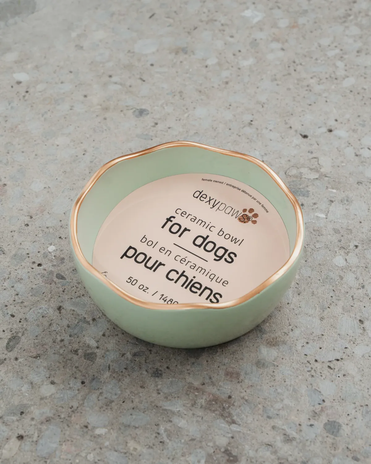 DEXYPAWS - Sage Green Scalloped Dog Bowl