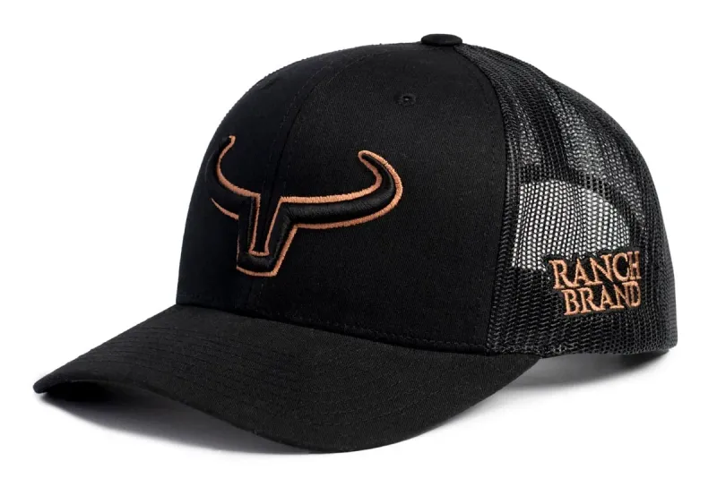 RANCH BRAND - Rancher Outline Logo SnapBack Black Cap