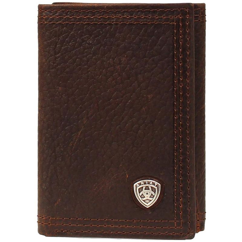 ARIAT - Rowdy Brown Wallet w/Flip Shield Logo