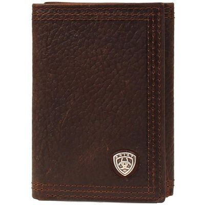 ARIAT - Rowdy Brown Wallet w/Flip Shield Logo
