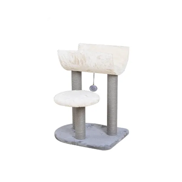 PETPALS - Cradle Minimalist Cat Tree Tower, Colour: White &amp; Grey