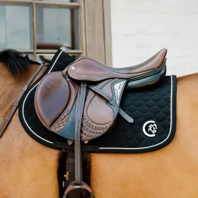 KENTUCKY HORSEWEAR - 3D Logo Onion Quilt Black Saddle Pad