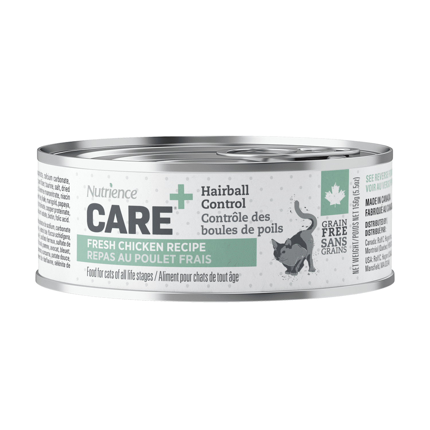 NUTRIENCE - Care+ Hairball Control Wet Cat Food, Size: 156g