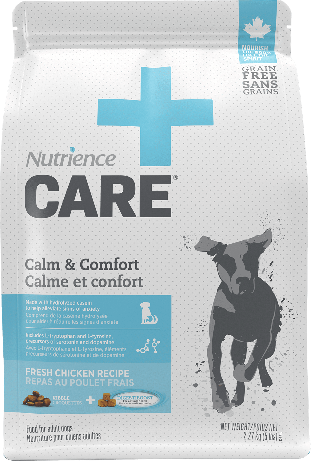 NUTRIENCE - Care+ Calm &amp; Comfort / Anxiety &amp; Hyperactivity Dog Food, Size: 2.27kg