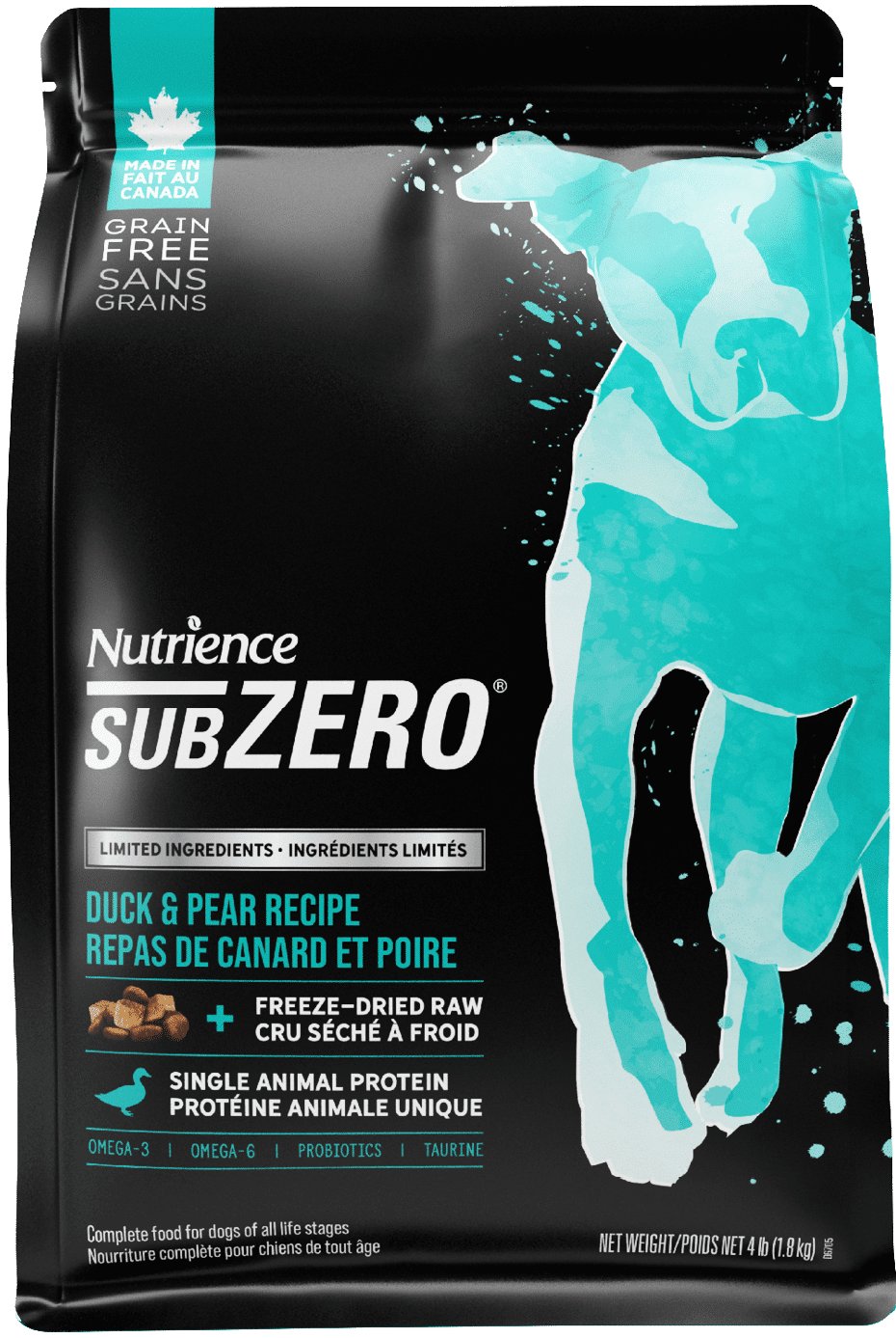 NUTRIENCE - SubZero Duck &amp; Pear Limited Ingredient Dog Food, Size: 1.8kg