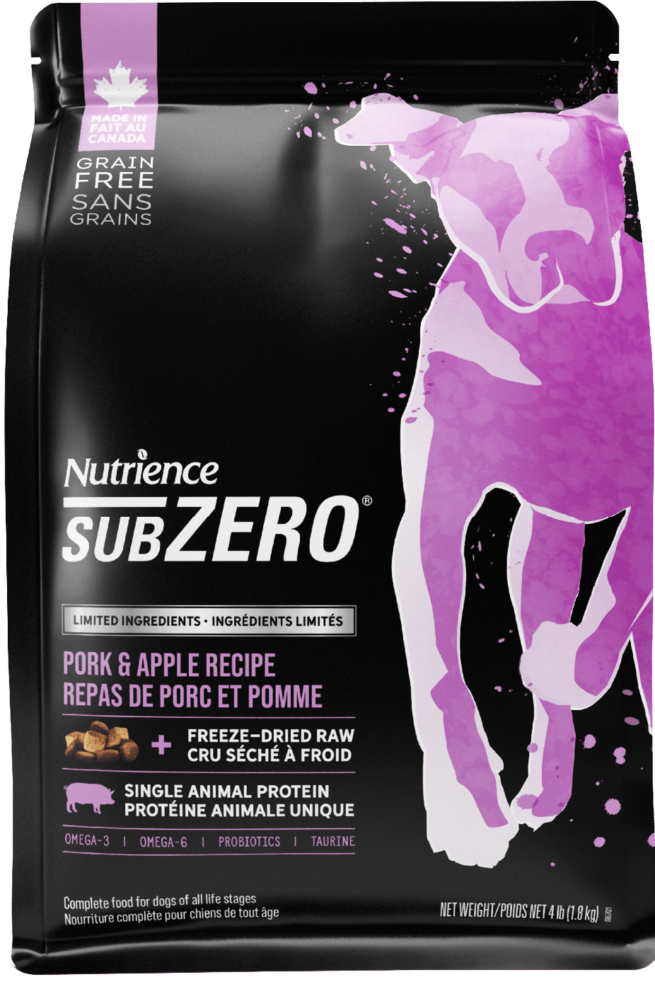 NUTRIENCE - SubZero Pork &amp; Apple Limited Ingredient Dog Food, Size: 1.8kg