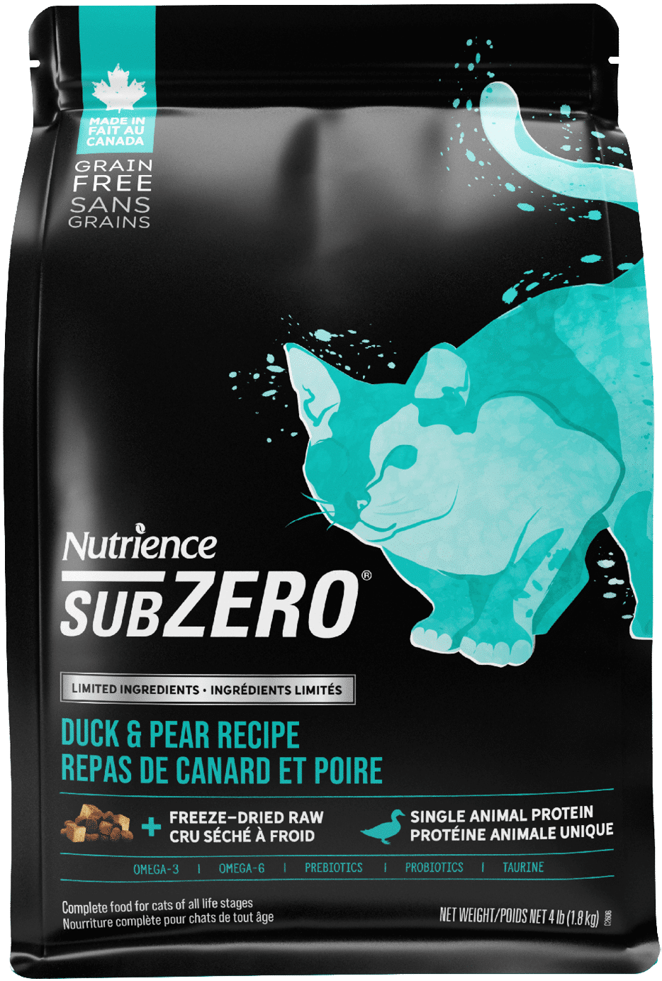 NUTRIENCE - SubZero Duck &amp; Pear Limited Ingredient Cat Food, Size: 1.8kg