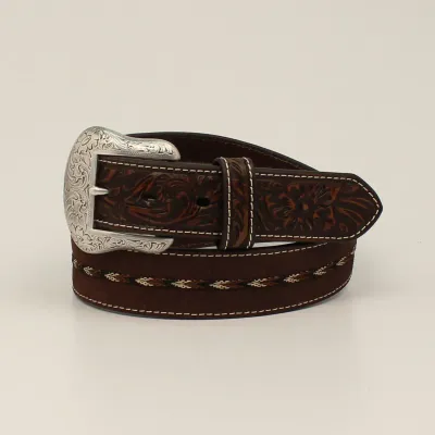 ARIAT - Brown Tooled Braided Leather Western Belt