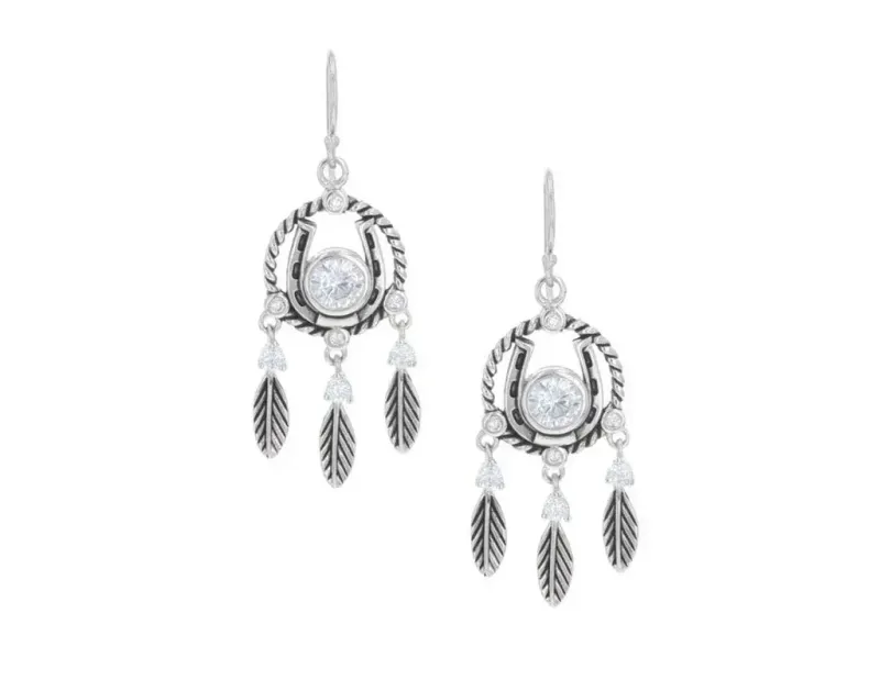 MONTANA SILVERSMITHS - Horseshoe Feather Dreams Earrings