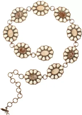 ANGEL RANCH - Western Concho White Cowhide Hair Belt