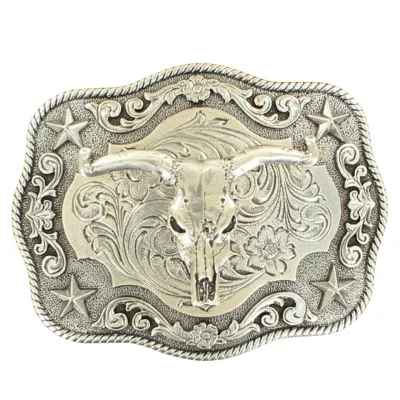M&amp;F WESTERN - Antique Steer Skull Belt Buckle