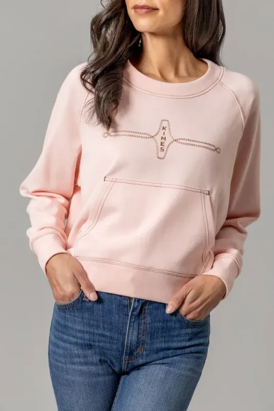 KIMES RANCH - Gracie Cropped Pink Crewneck