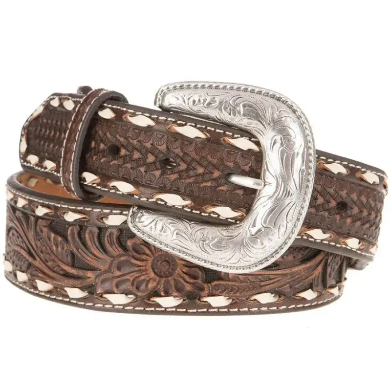ARIAT - White Lining Floral Laced Western Belt