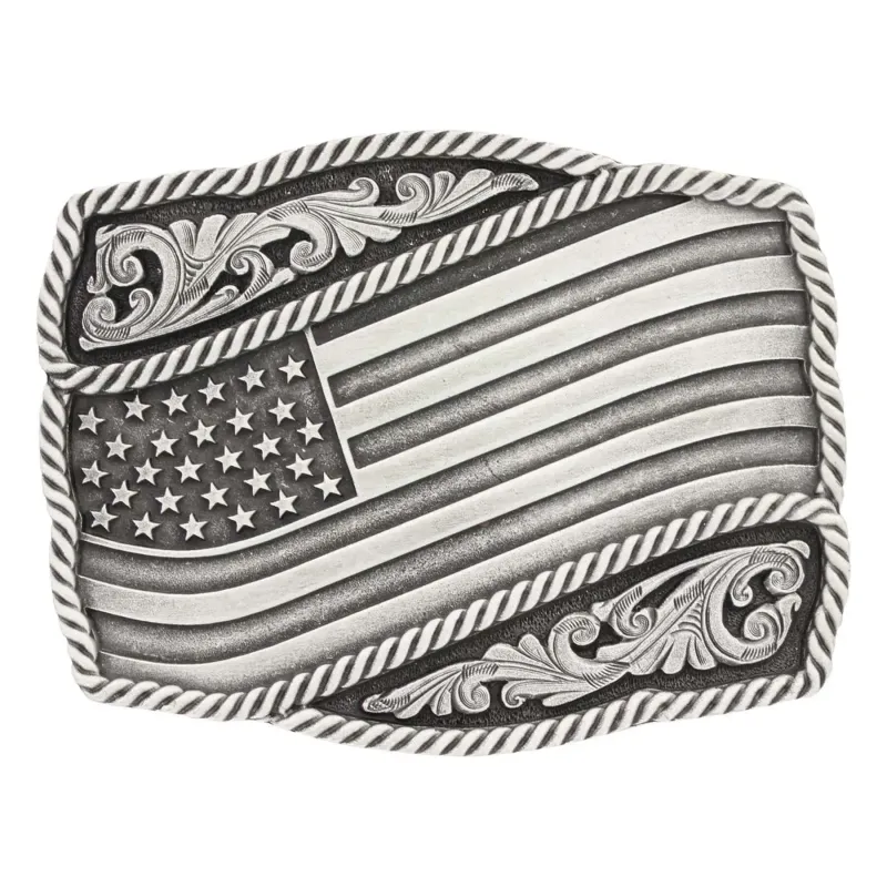 MONTANA SILVERSMITHS - Classics Impressions Waving American Flag