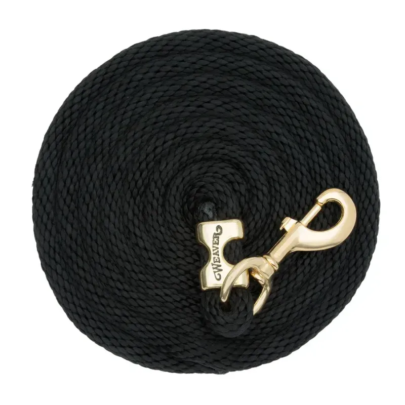 WEAVER - Poly Lead Black Rope with Brass Snap