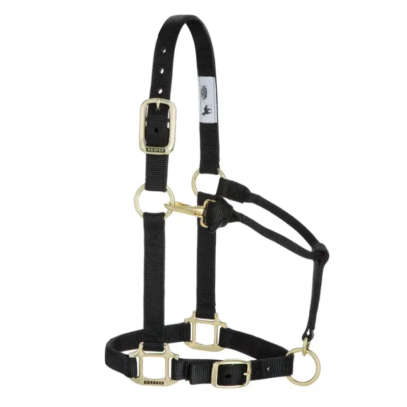 WEAVER - Original Adjustable Black Chin &amp; Throat Snap 1'' Halter