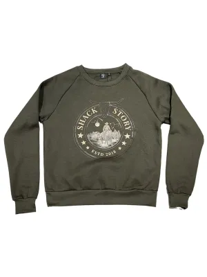 SHACK STORY - Army Green Bull Rider Crewneck