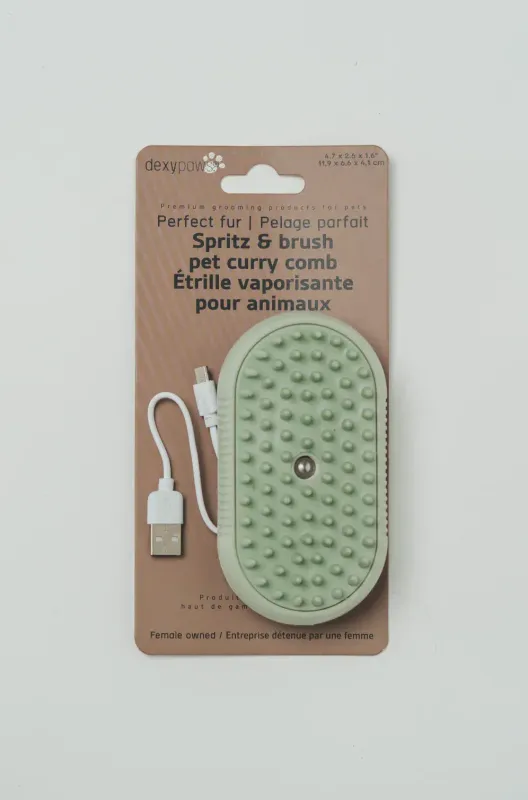 DEXYPAWS - Electric Spritz &amp; Brush Pet Curry Comb