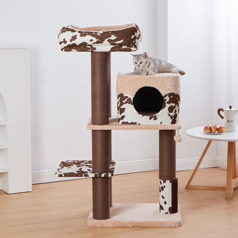 PETPALS - Cowboy Cowprint 4Levels Cat Tree